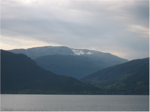 snow atop the fjord